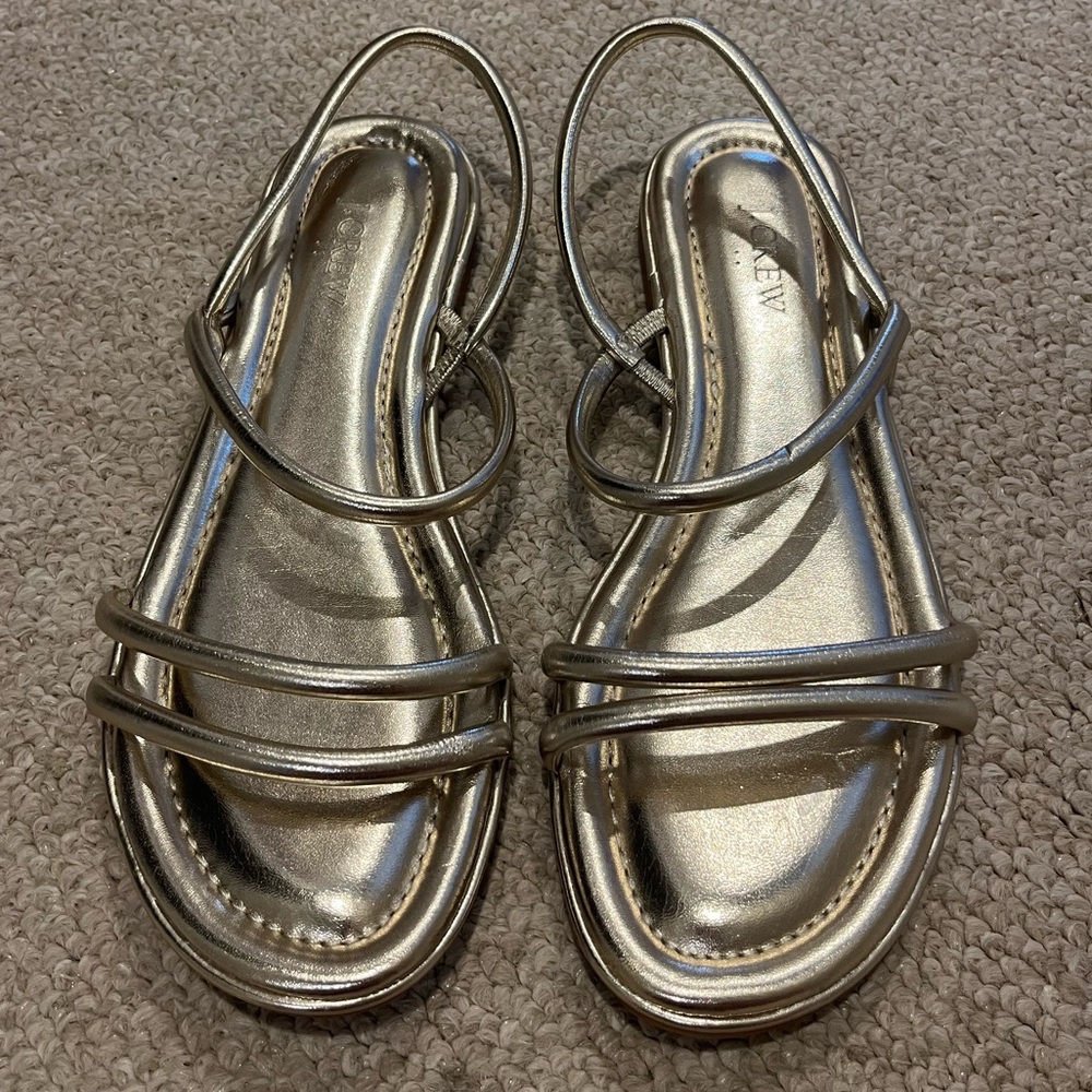J Crew Factory gold sandals. Women’s size 10.
